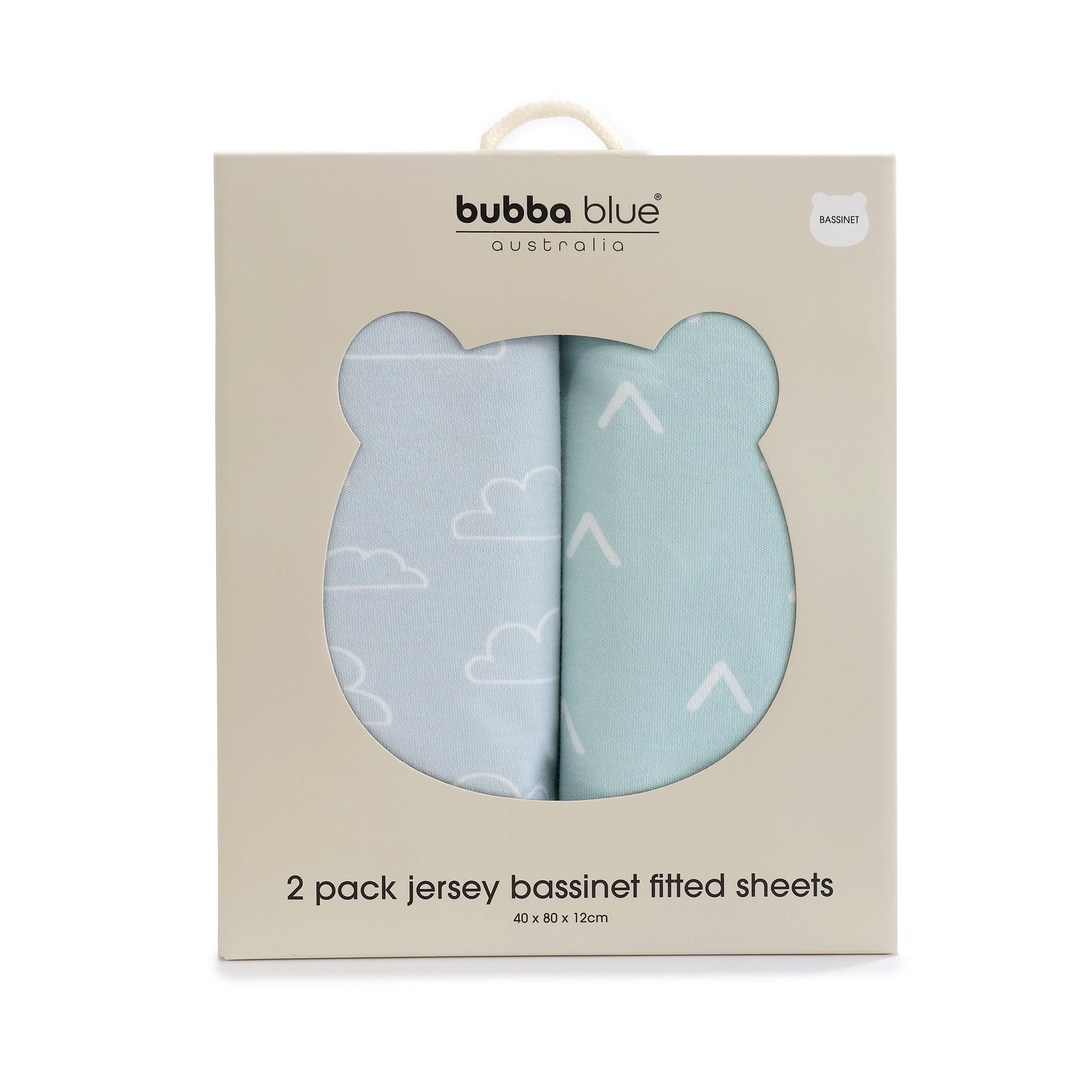 Nordic 2pk Jersey Bassinet Fitted Sheets Dusty Blue/Mint - Bubba Blue Australia