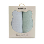 Nordic 2pk Bath Towel Dusty Sky/Dusty Mint - Bubba Blue Australia