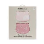 Nordic 2pk Jersey Co Sleeper/Bedside Sleeper Fitted Sheets Dusty Berry/Rose - Bubba Blue Australia