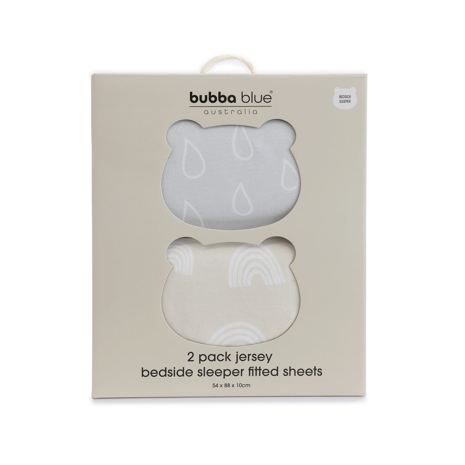 Nordic 2pk Jersey Co Sleeper/Bedside Sleeper Fitted Sheets Grey/Sand - Bubba Blue Australia