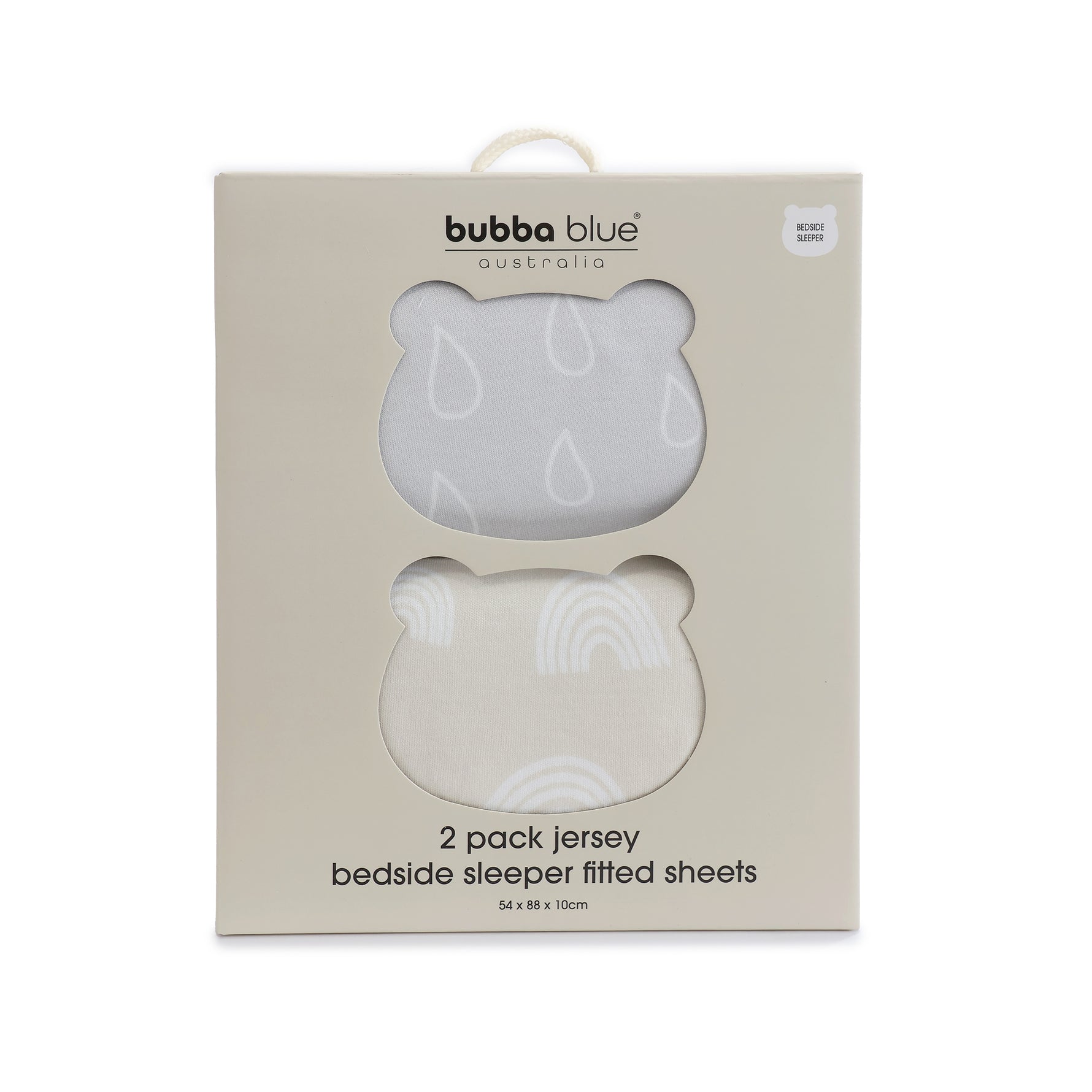 Nordic 2pk Jersey Co Sleeper/Bedside Sleeper Fitted Sheets Grey/Sand - Bubba Blue Australia