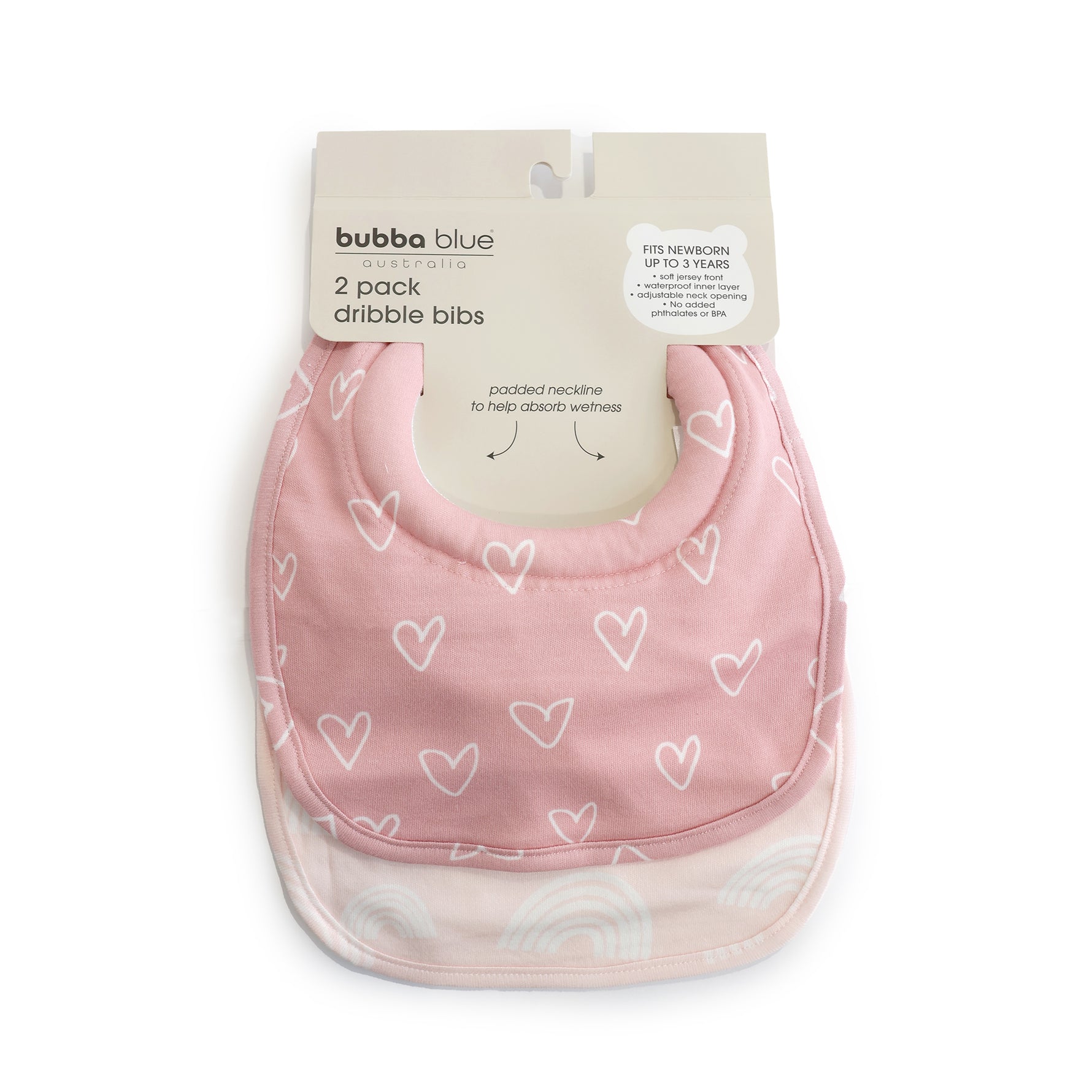 Nordic 2pk Dribble Bibs Dusty Berry/Rose - Bubba Blue Australia