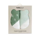Nordic 2pk Hooded Towel Avocado/Forest - Bubba Blue Australia