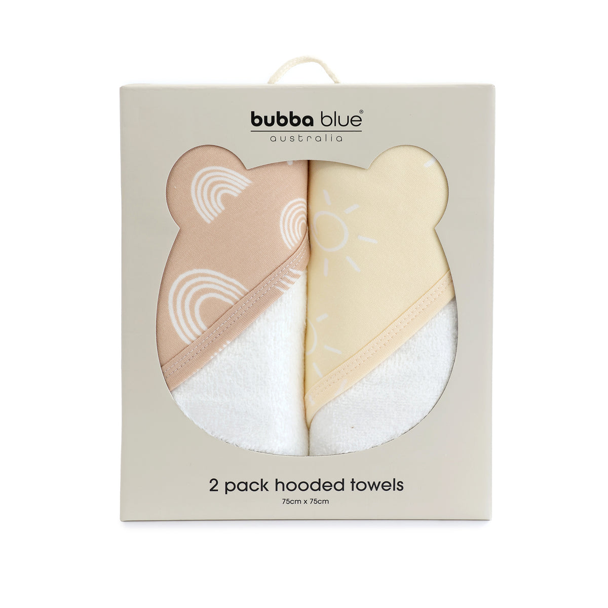 Nordic 2pk Hooded Towel Vanilla/Latte - Bubba Blue Australia
