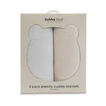 Nordic 2PK Stretchy Velour Cuddle Blankets - Grey/Sand - Bubba Blue Australia