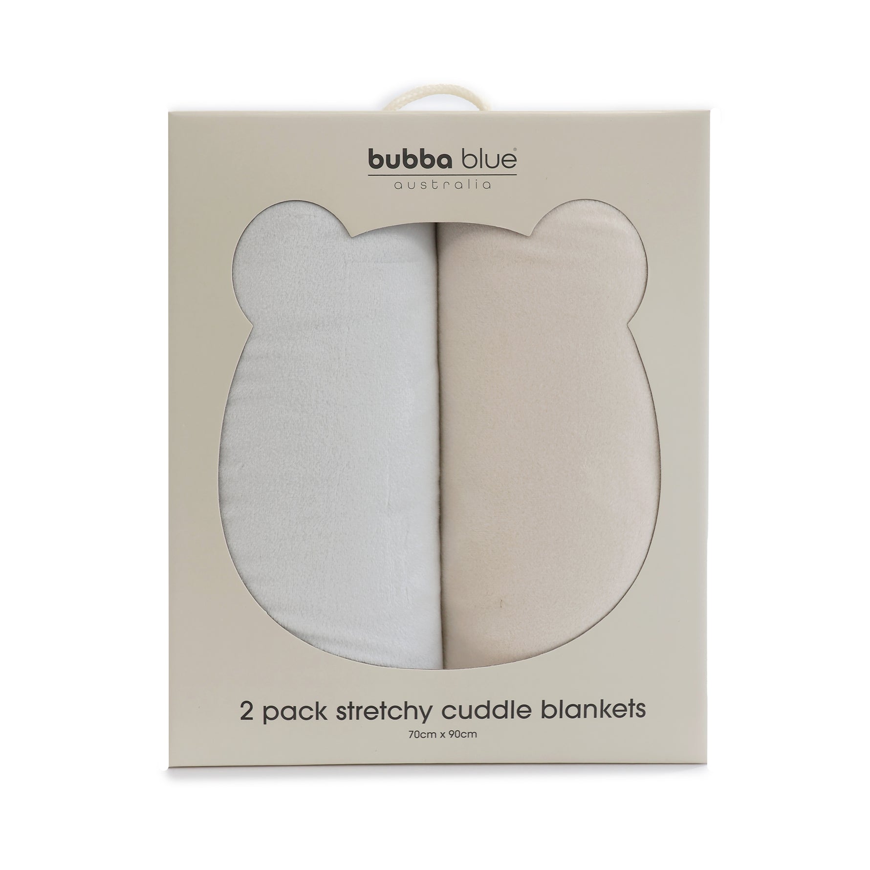 Nordic 2PK Stretchy Velour Cuddle Blankets - Grey/Sand - Bubba Blue Australia