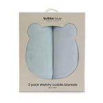 Nordic 2PK Stretchy Velour Cuddle Blankets - Sky/Mint - Bubba Blue Australia
