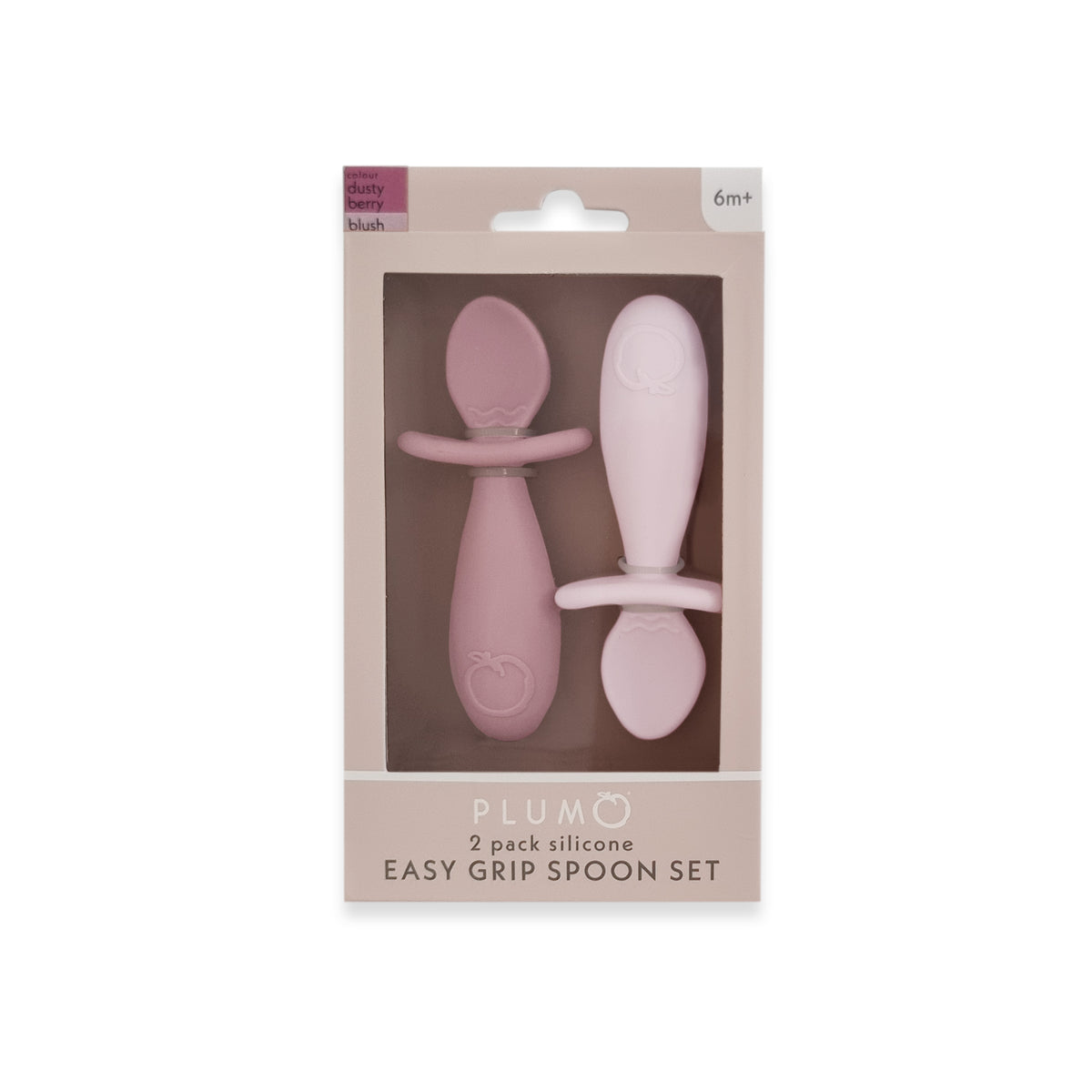 Plum Silicone 2pk Easy Grip Spoon Set- Dusty Berry/Rose - Bubba Blue Australia