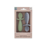 Plum Silicone 2pk Easy Grip Spoon Set- Olive/Steel Blue - Bubba Blue Australia