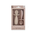 Plum Silicone 2pk Easy Grip Spoon Set- Sand/Nutmeg - Bubba Blue Australia
