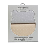 Confetti 2pk Waterproof Change Pad Covers Grey/Taupe - Bubba Blue Australia
