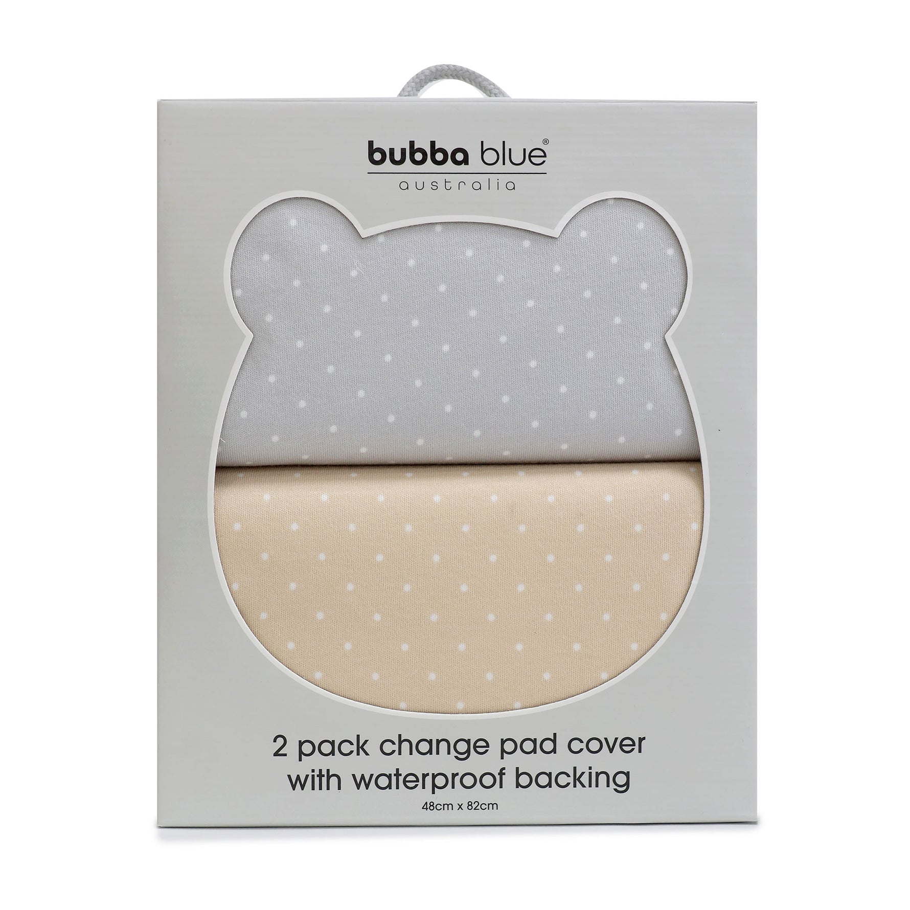 Confetti 2pk Waterproof Change Pad Covers Grey/Taupe - Bubba Blue Australia