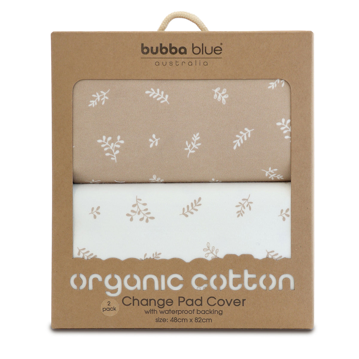 Organic 2pk Waterproof Change Pad Covers - Chestnut - Bubba Blue Australia