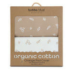 Organic 2pk Waterproof Change Pad Covers - Chestnut - Bubba Blue Australia