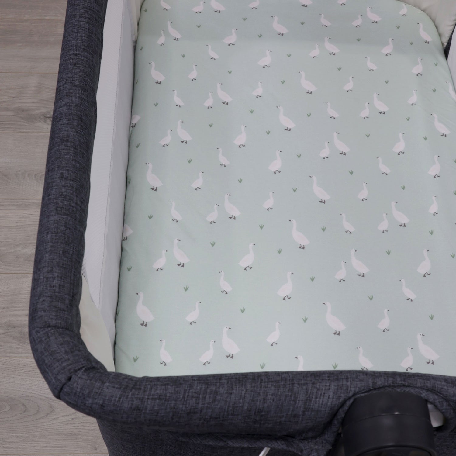 Provincial 2pk Jersey Co Sleeper/Bedside Sleeper Fitted Sheets - Olive/Taupe - Bubba Blue Australia