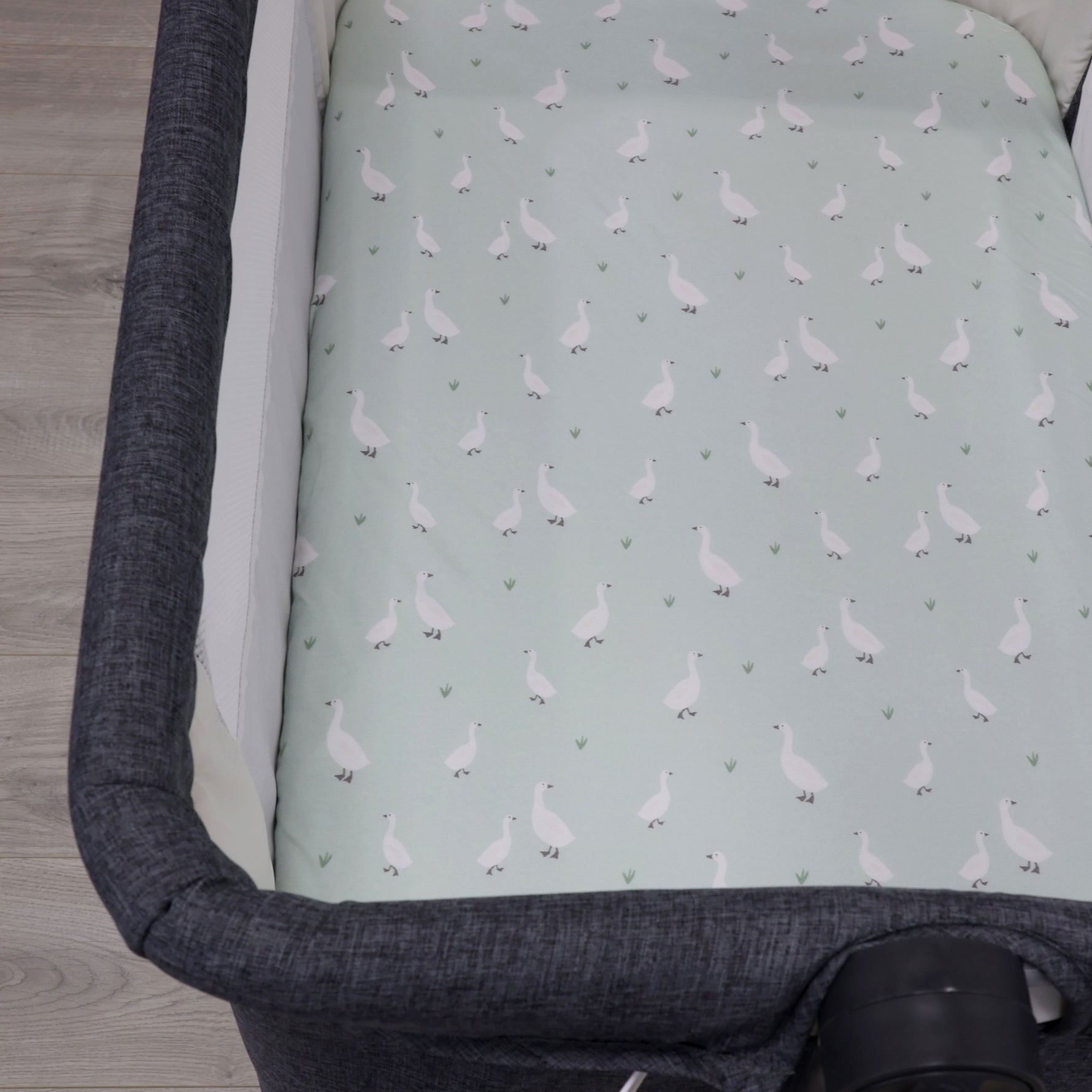 Provincial 2pk Jersey Co Sleeper/Bedside Sleeper Fitted Sheets - Olive/Taupe - Bubba Blue Australia