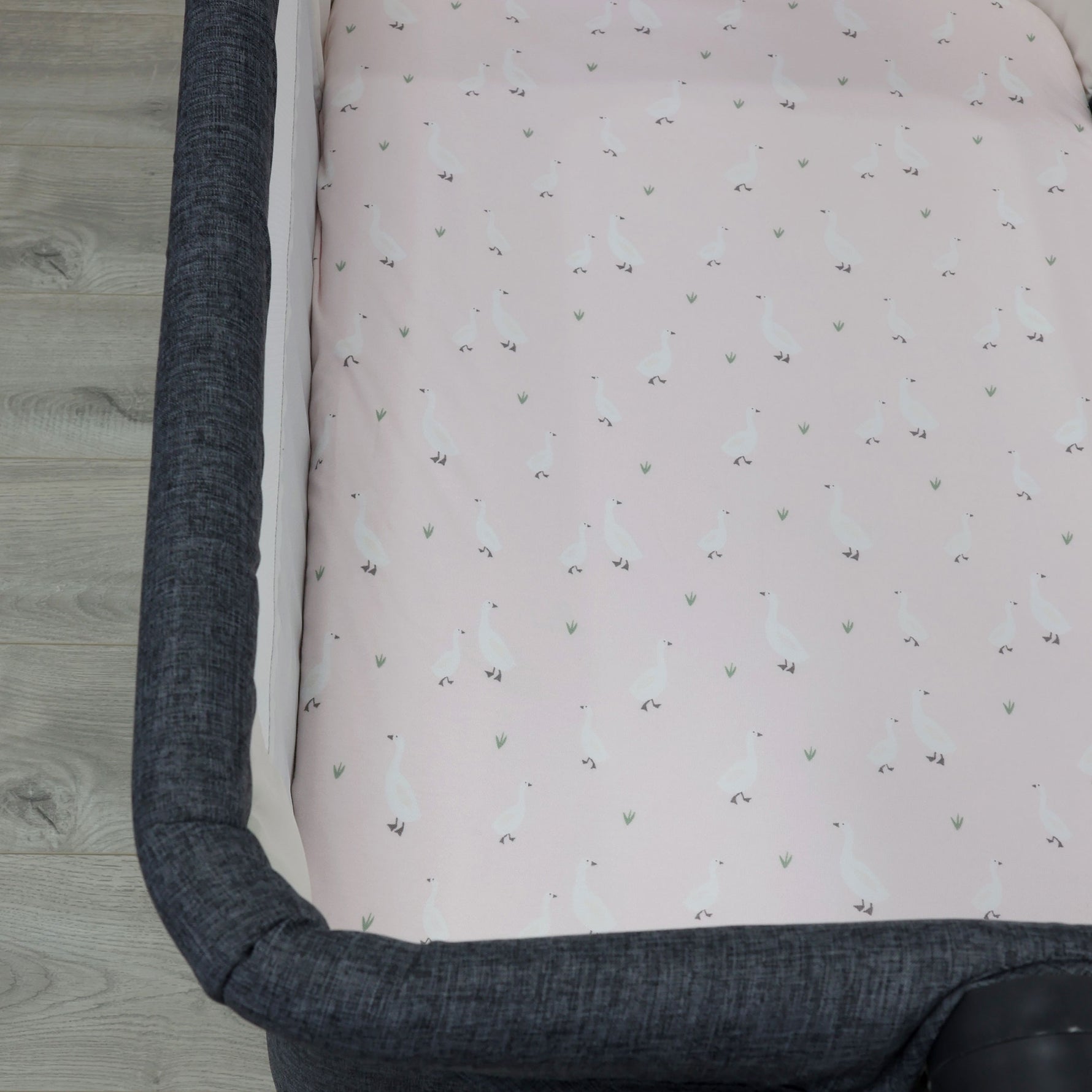 Provincial 2pk Jersey Co Sleeper/Bedside Sleeper Fitted Sheets - Blush/Grey - Bubba Blue Australia