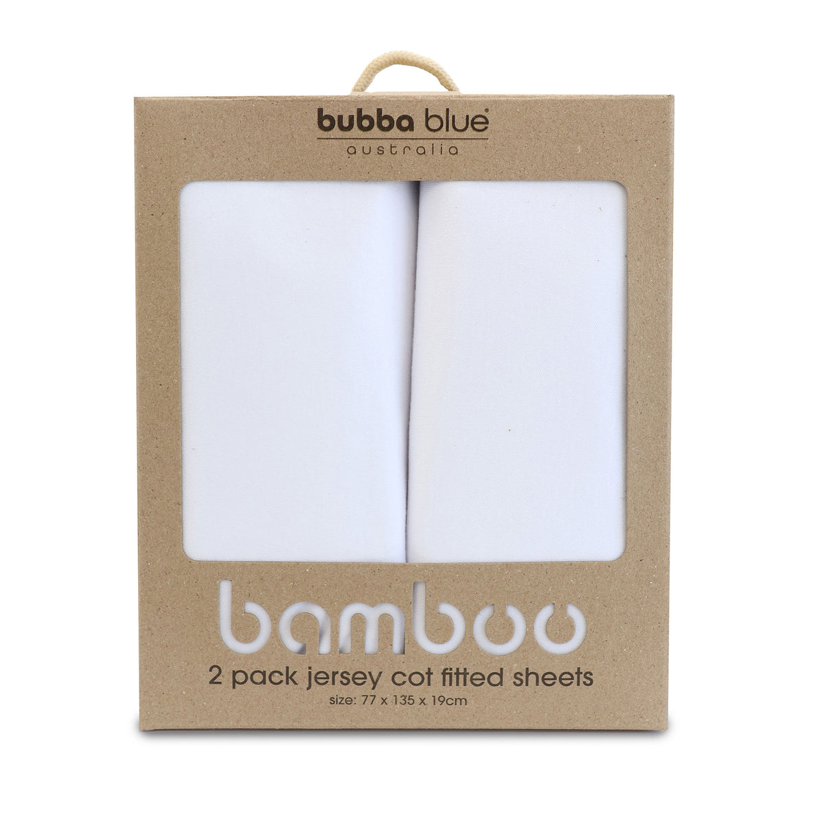 Bamboo White 2pk Cot Jersey Fitted Sheets - Bubba Blue Australia