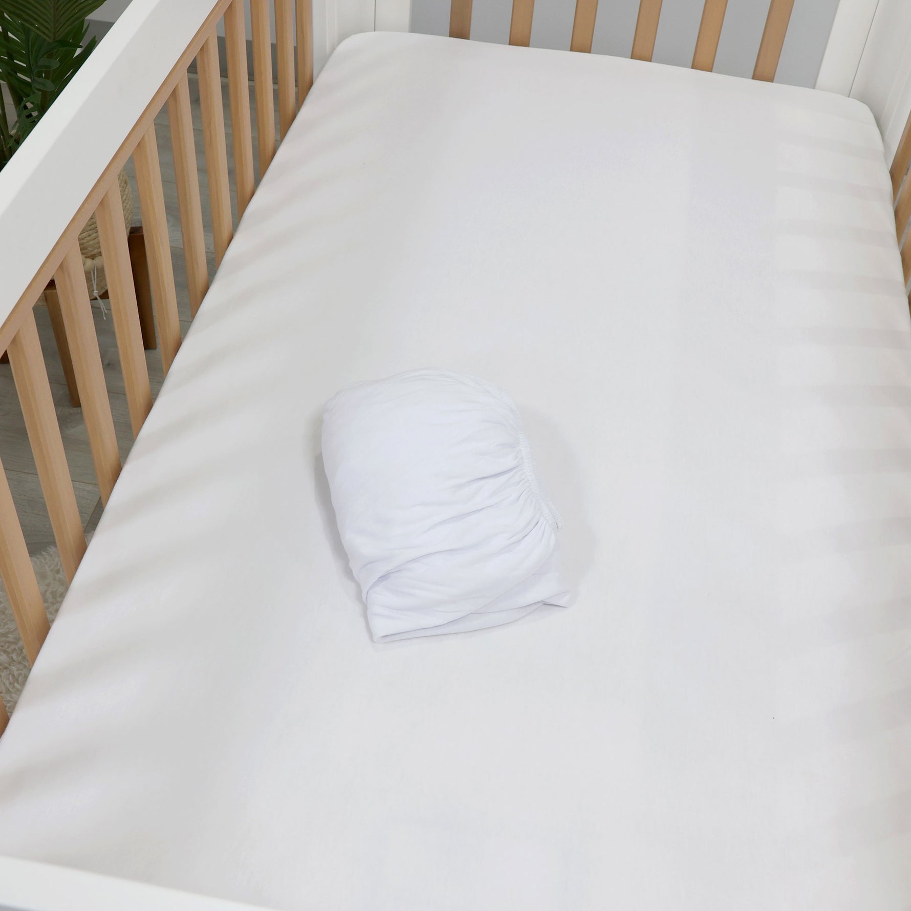 Bamboo White 2pk Cot Jersey Fitted Sheets - Bubba Blue Australia