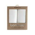 Bamboo White 2pk Compact Cot Jersey Fitted Sheets - Bubba Blue Australia