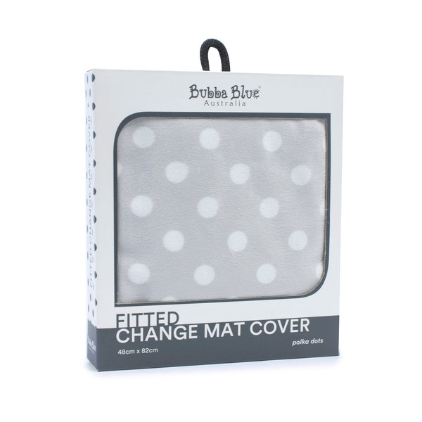 Grey Polka Dots Change Mat Cover - Bubba Blue Australia