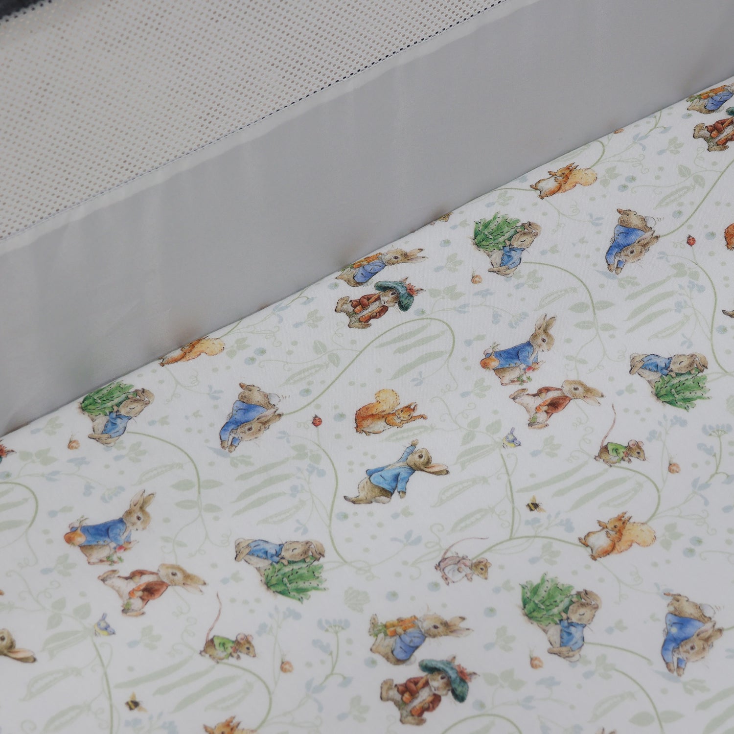 Peter Rabbit & Benjamin Bunny Co Sleeper/Bedside Sleeper Fitted Sheet - Bubba Blue Australia