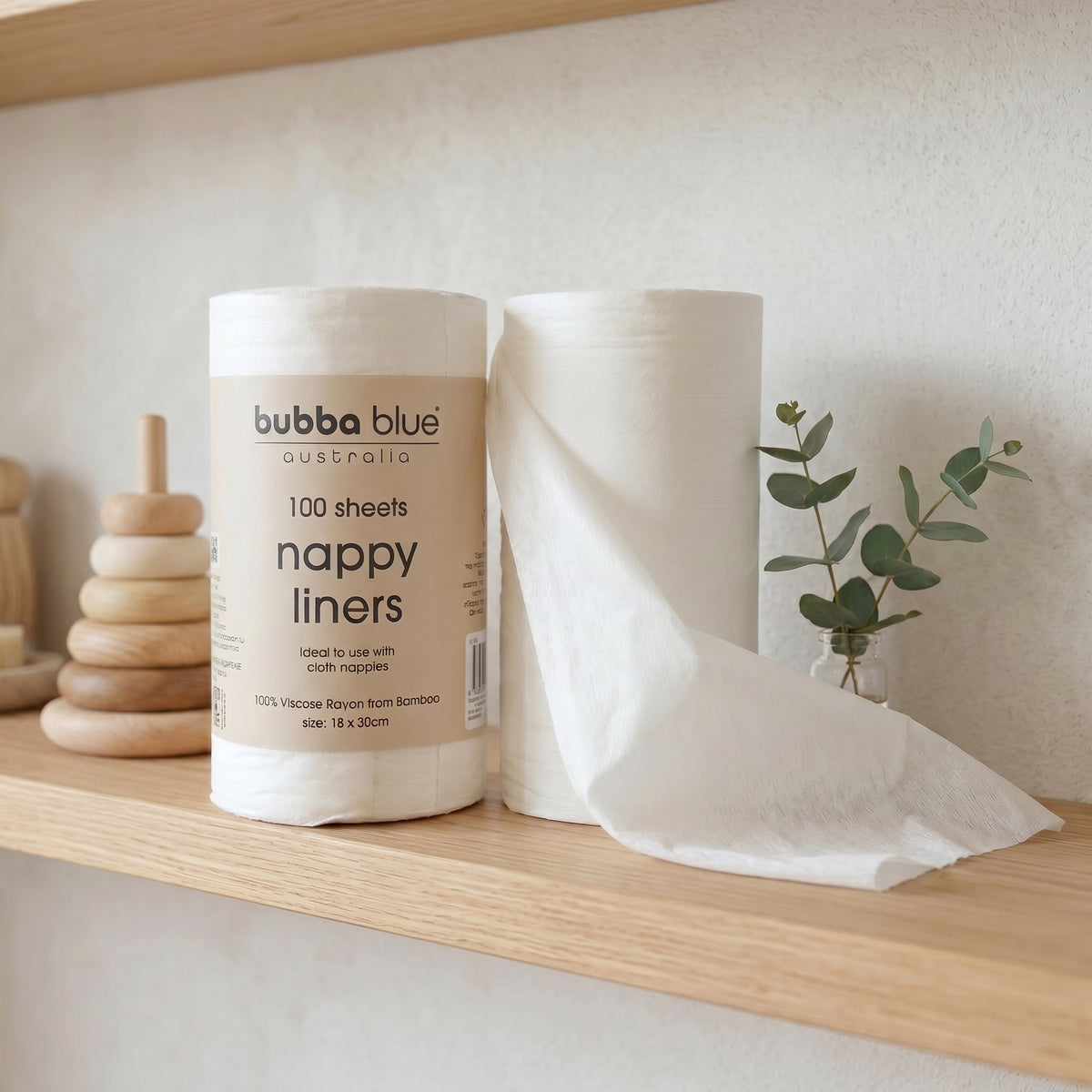 Bamboo White 100 sheets Bamboo Nappy Liners - Bubba Blue Australia