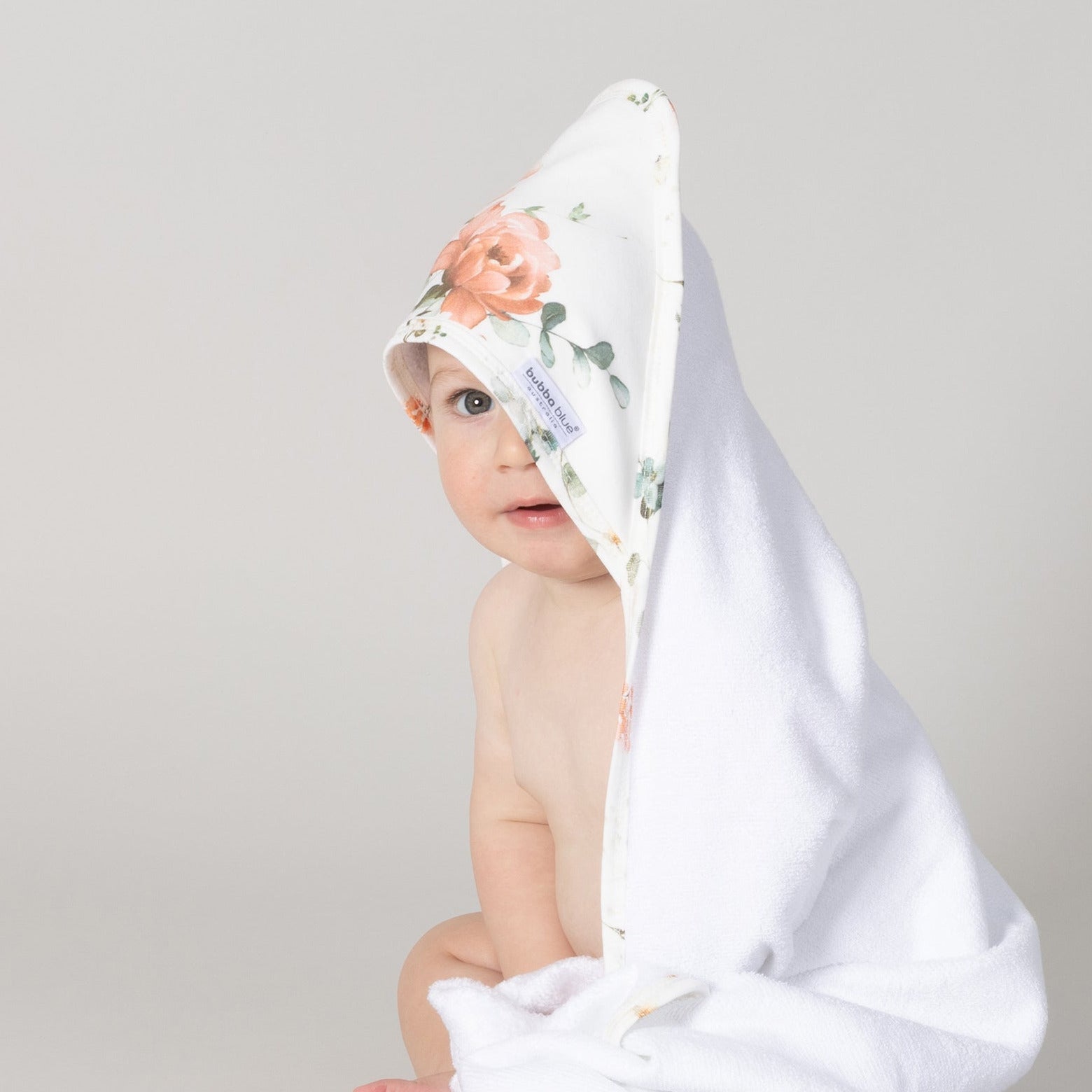 Peonies Bamboo 2pk Hooded Towels - Bubba Blue Australia