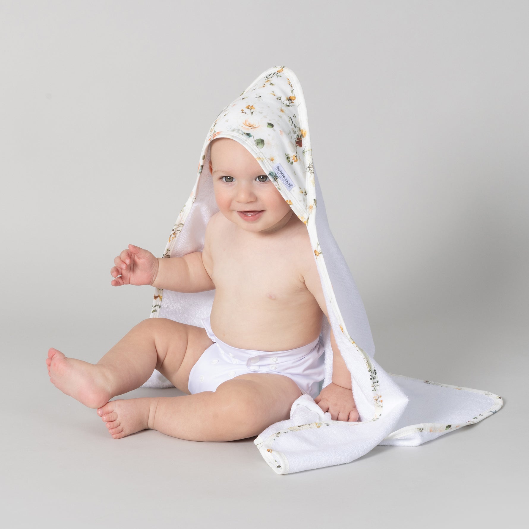 Peonies Bamboo 2pk Hooded Towels - Bubba Blue Australia