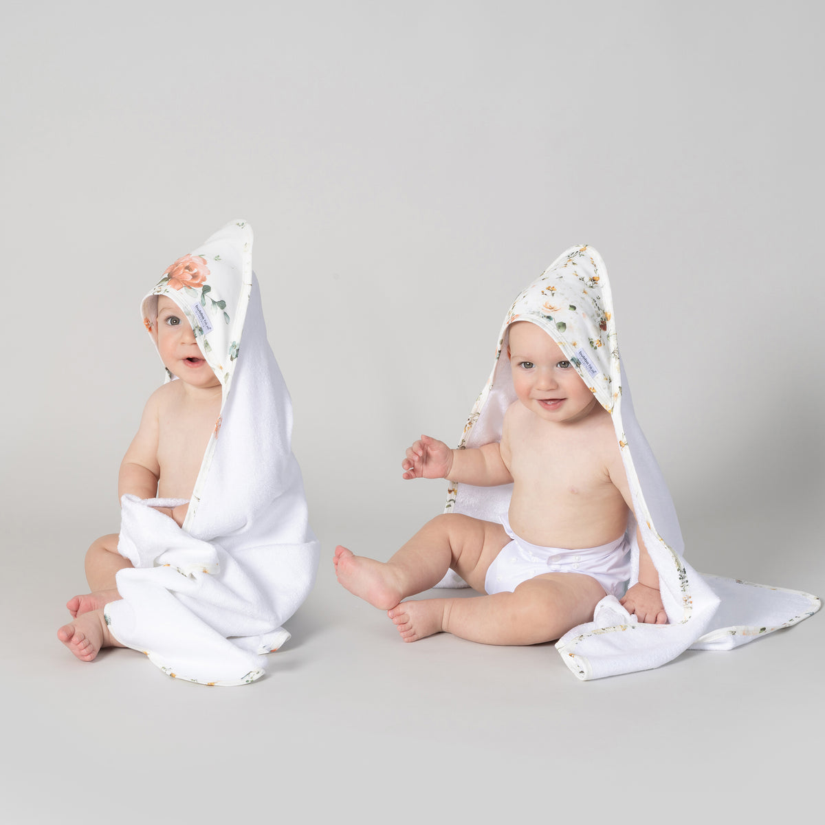 Peonies Bamboo 2pk Hooded Towels - Bubba Blue Australia