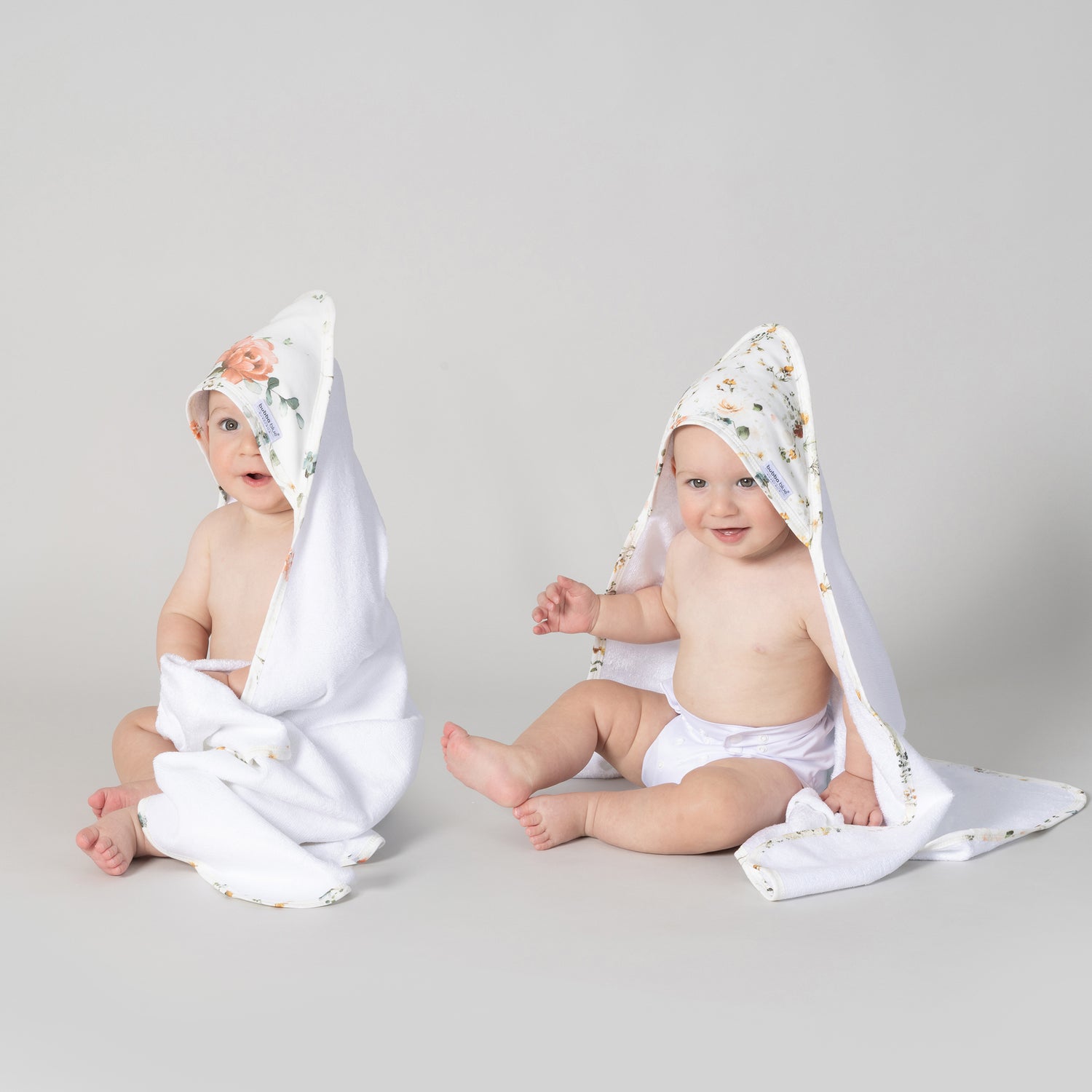 Peonies Bamboo 2pk Hooded Towels - Bubba Blue Australia