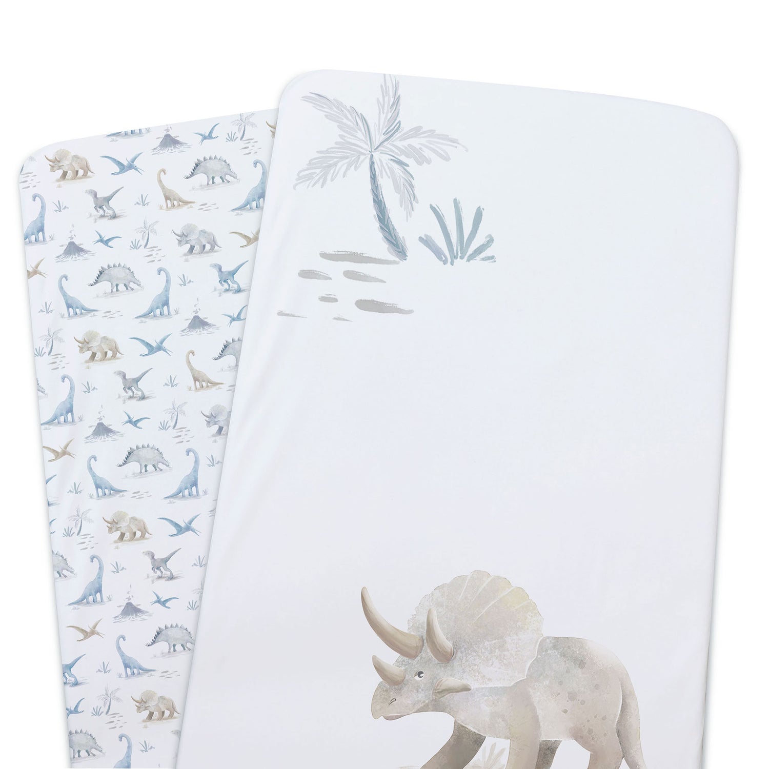 Jurassic Bamboo 2pk Jersey Co Sleeper/Bedside Sleeper Fitted Sheets - Bubba Blue Australia