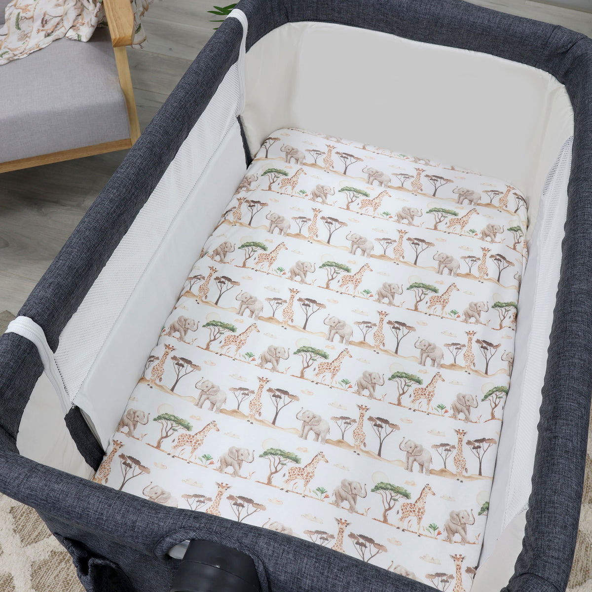 Adventure Bamboo 2pk Jersey Co Sleeper/Bedside Sleeper Fitted Sheets - Bubba Blue Australia