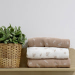 Organic Cotton 3pk Muslin Swaddle Wraps - Chestnut - Bubba Blue Australia