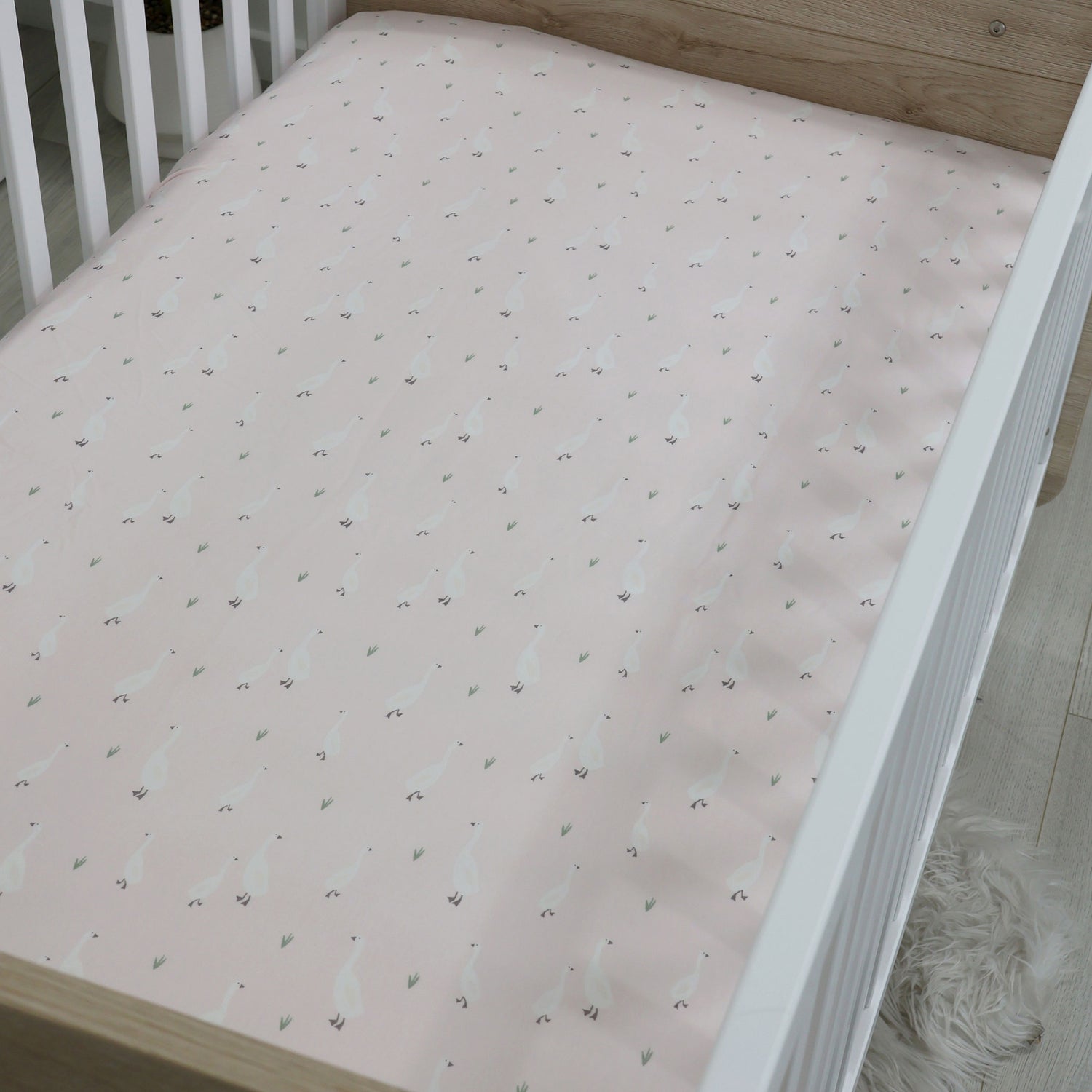 Provincial 2pk Jersey Cot Fitted Sheets - Blush/Grey - Bubba Blue Australia