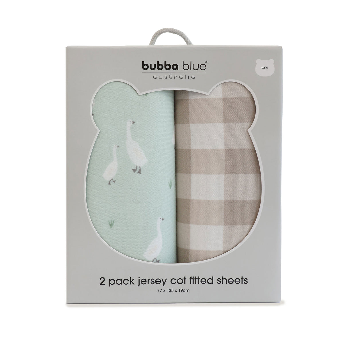 Provincial 2pk Jersey Cot Fitted Sheets - Olive/Taupe - Bubba Blue Australia