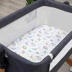 Jurassic Bamboo 2pk Jersey Co Sleeper/Bedside Sleeper Fitted Sheets - Bubba Blue Australia