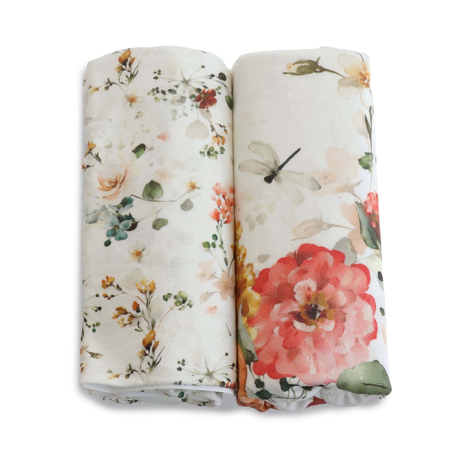 Peonies Bamboo 2pk Jersey Co Sleeper/Bedside Sleeper Fitted Sheets - Bubba Blue Australia