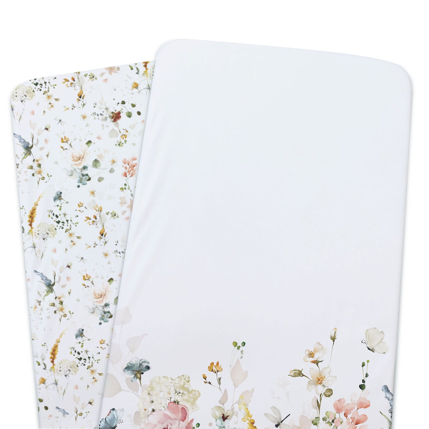 Peonies Bamboo 2pk Jersey Co Sleeper/Bedside Sleeper Fitted Sheets - Bubba Blue Australia