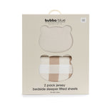 Bubba Sundae 2pk Jersey Co Sleeper/Bedside Sleeper Fitted Sheets - Chestnut - Bubba Blue Australia