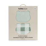 Bubba Sundae 2pk Jersey Co Sleeper/Bedside Sleeper Fitted Sheets - Greentea - Bubba Blue Australia