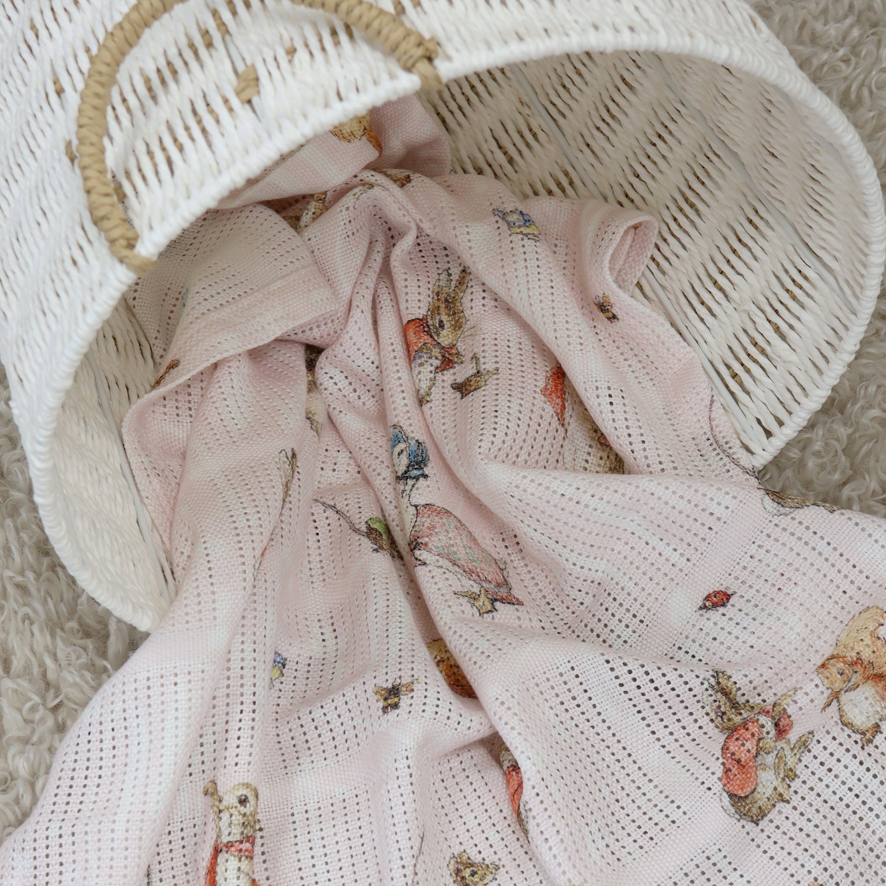 Flopsy Mopsy & Cottontail Cellular Blanket - Bubba Blue Australia