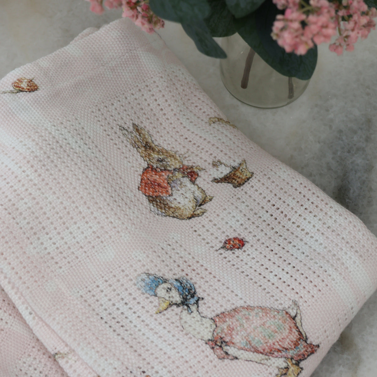 Flopsy Mopsy & Cottontail Cellular Blanket - Bubba Blue Australia