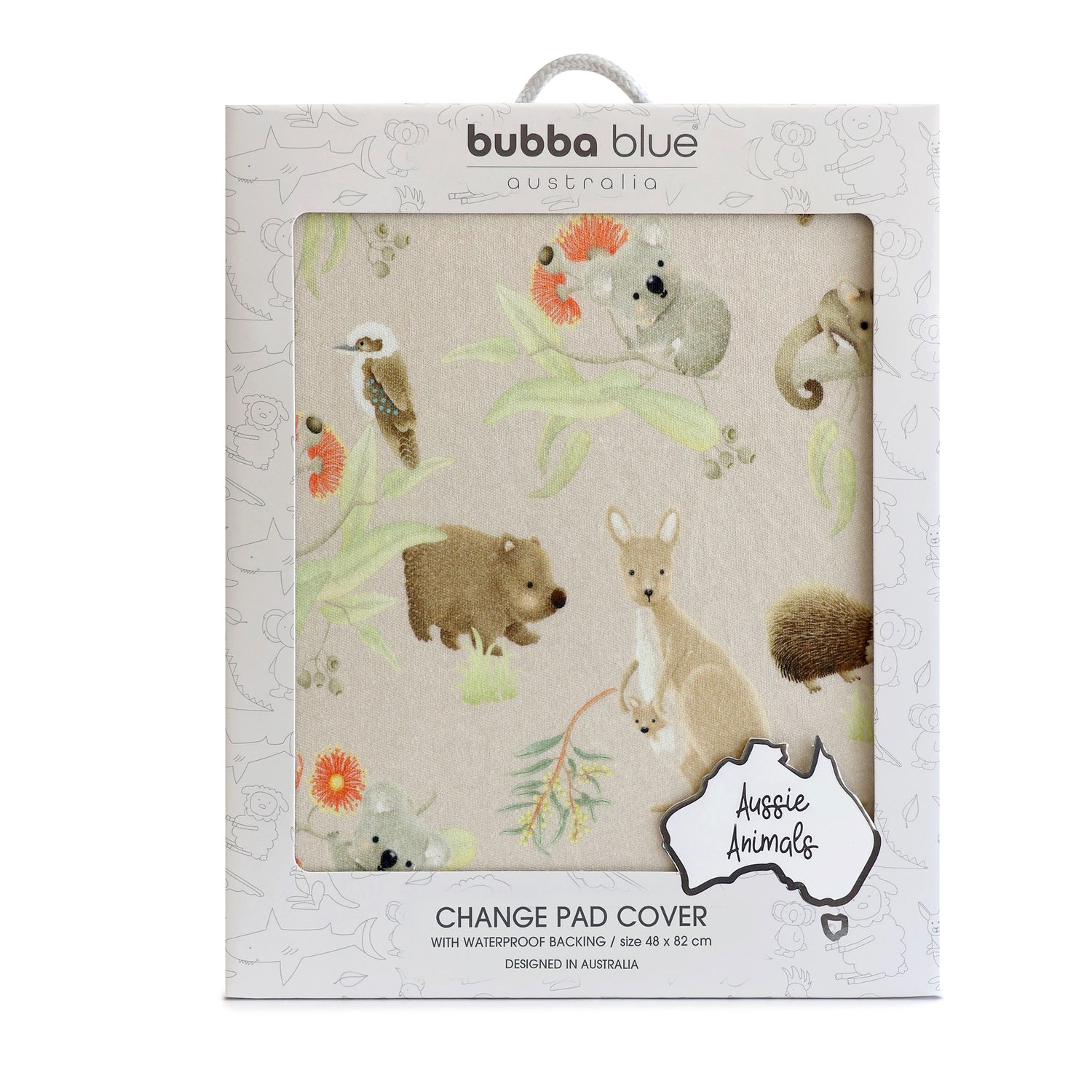Aussie Animals Waterproof Change Mat Cover - Bubba Blue Australia