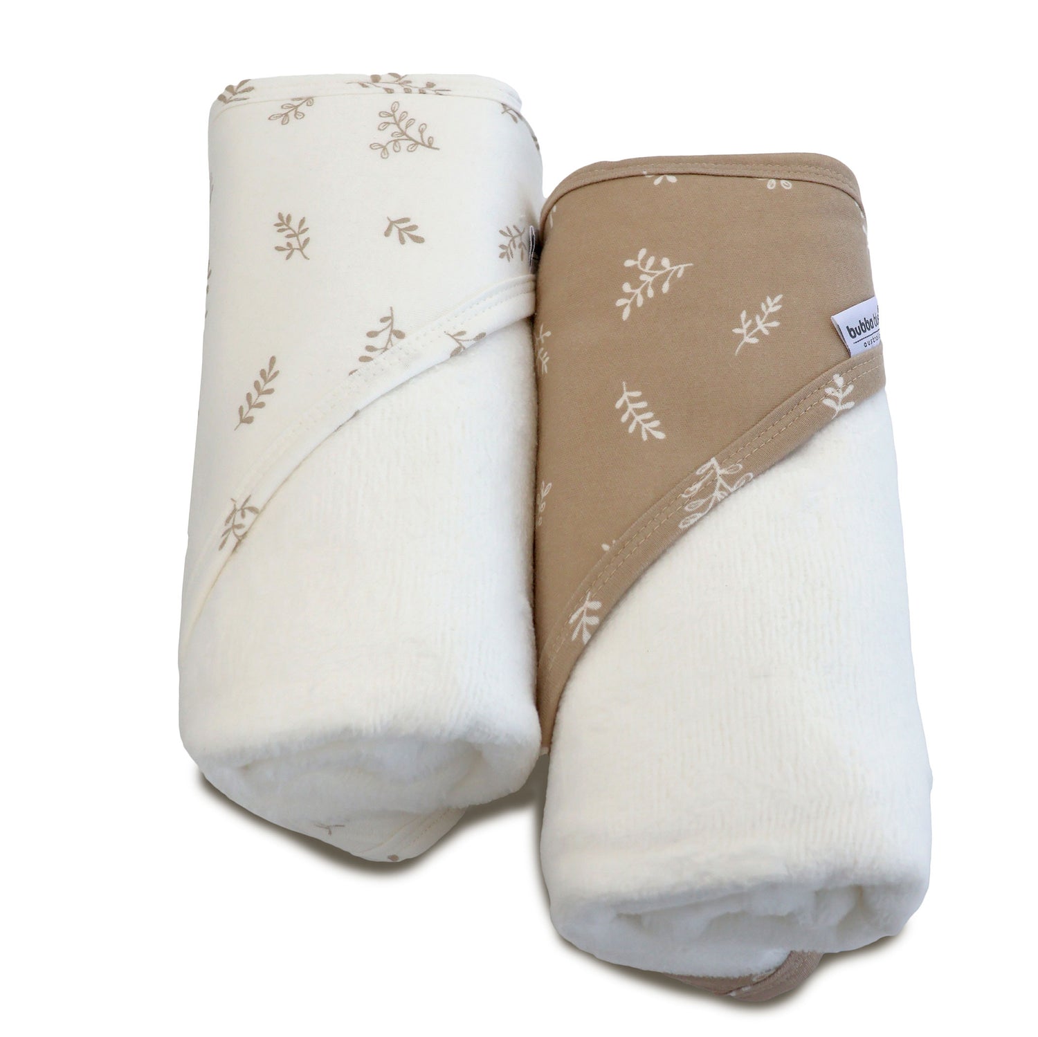 Organic Cotton 2pk Hooded Towels - Chestnut - Bubba Blue Australia