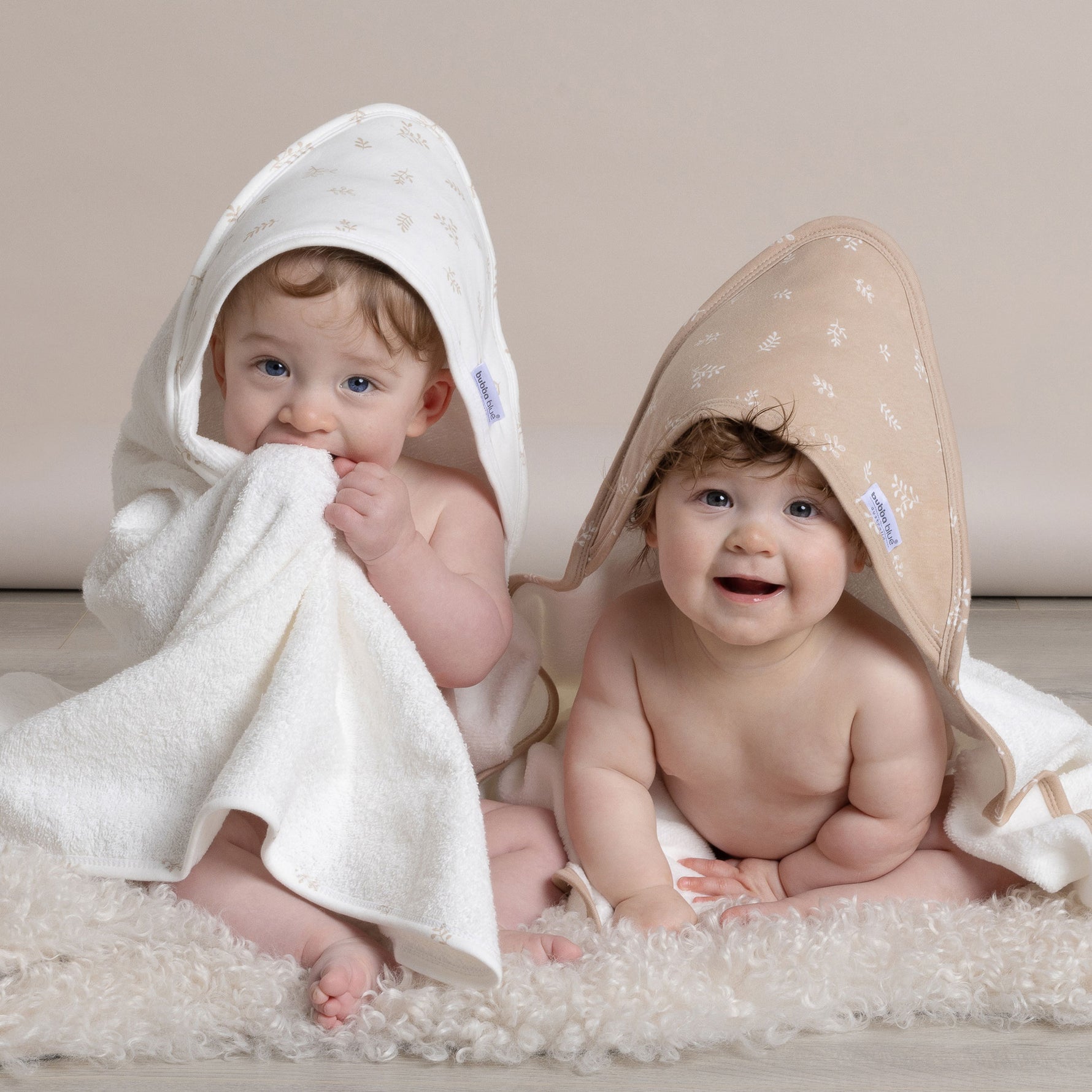 Organic Cotton 2pk Hooded Towels - Chestnut - Bubba Blue Australia