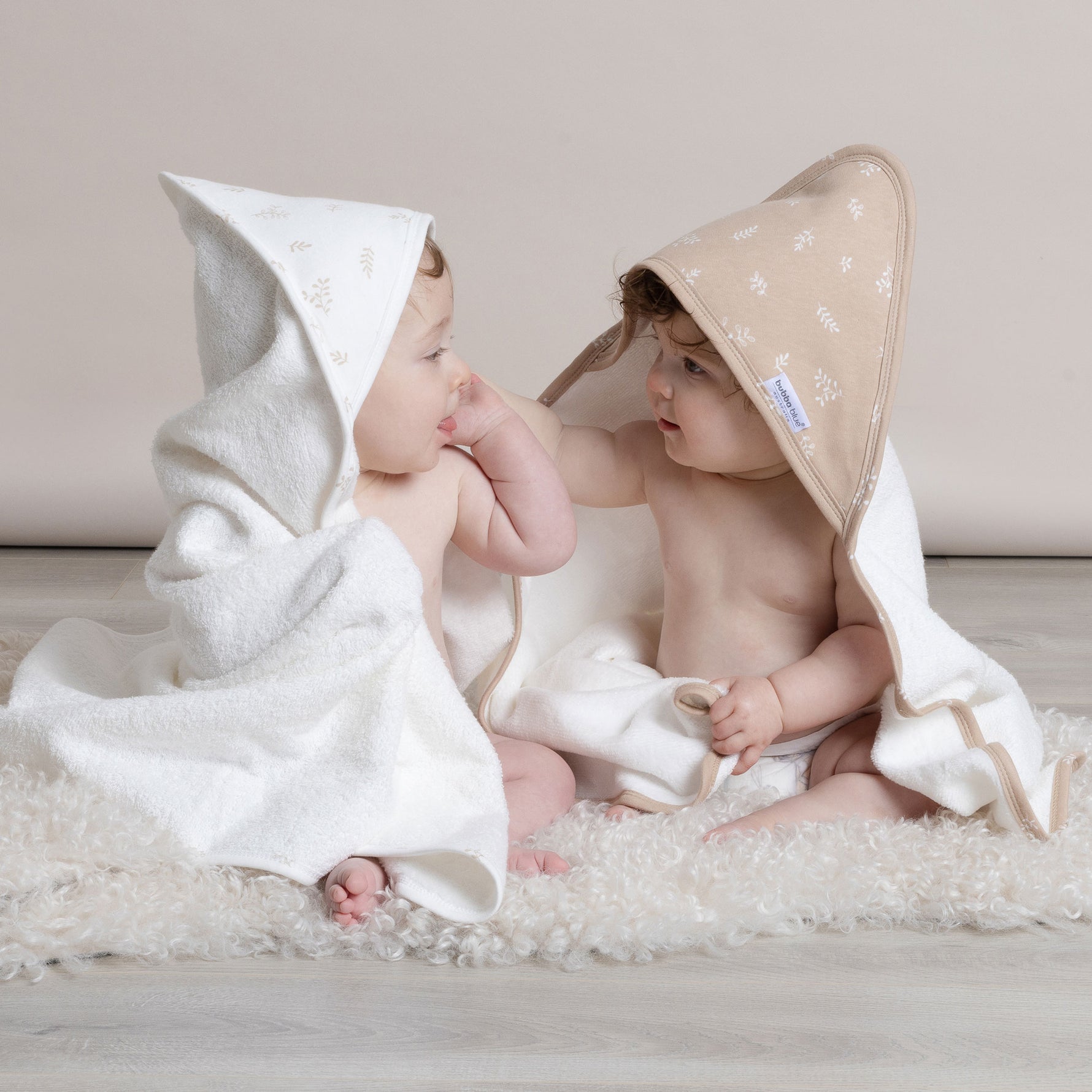 Organic Cotton 2pk Hooded Towels - Chestnut - Bubba Blue Australia