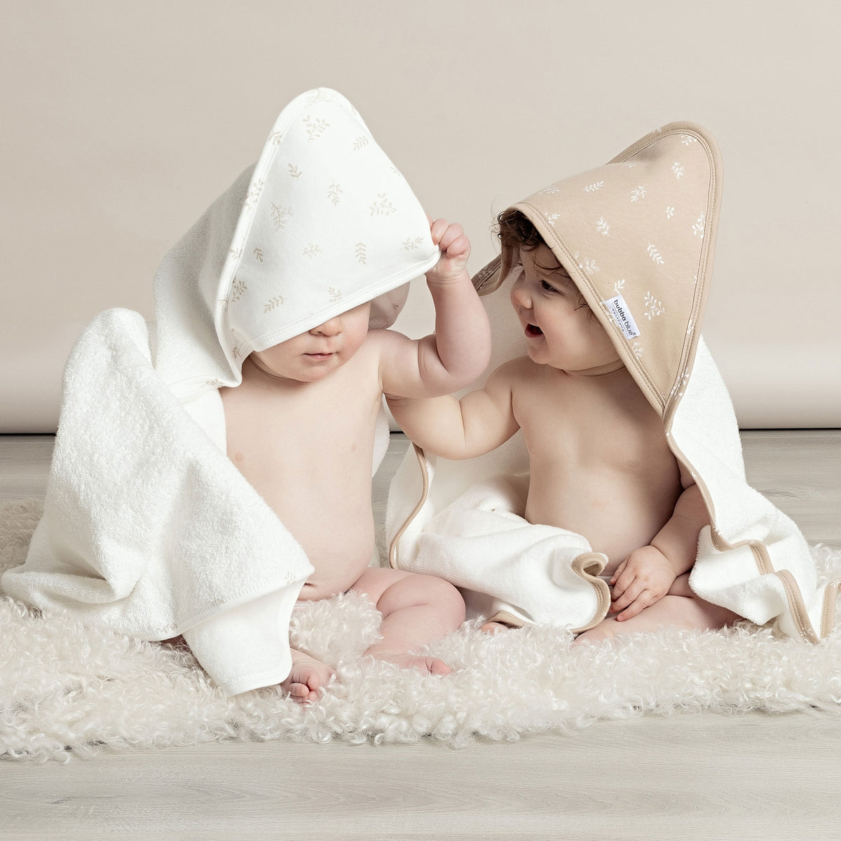 Organic Cotton 2pk Hooded Towels - Chestnut - Bubba Blue Australia