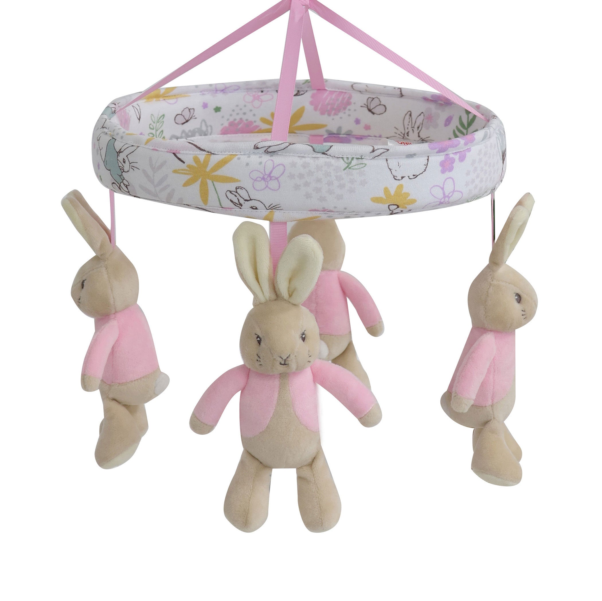Peter Rabbit 'New Adventure' Bundle (Pink) - Musical Mobile, Hooded Towel, Face Washer, Layette Set, Jersey Wrap, Blanket