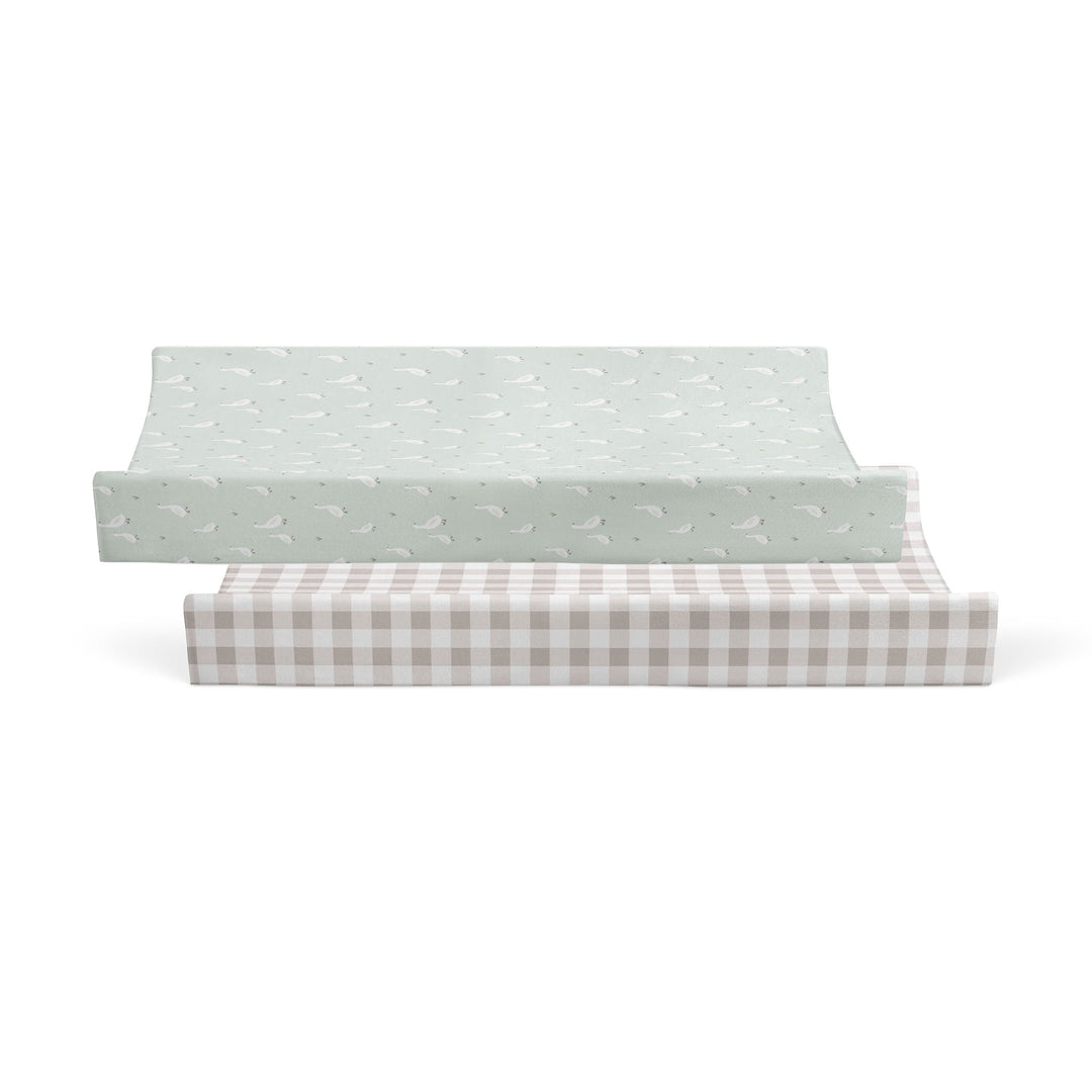 Provincial 2pk Waterproof Change Pad Covers - Olive/Taupe - Bubba Blue Australia